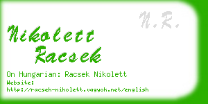 nikolett racsek business card